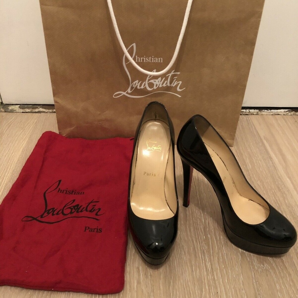 Christian Louboutin Blk Leather Stiletto Heels